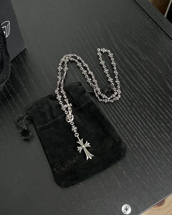 Серебряная цепь с кулоном Chrome Hearts | Тайское серебро 925