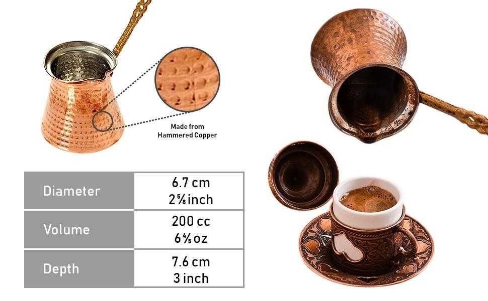 Премиальный турецкий медный кофейник ручной работы