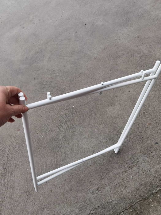 Masuta cu tava detasabila IKEA GLADOM, metal, alb, 45 × 45 × 58 cm
