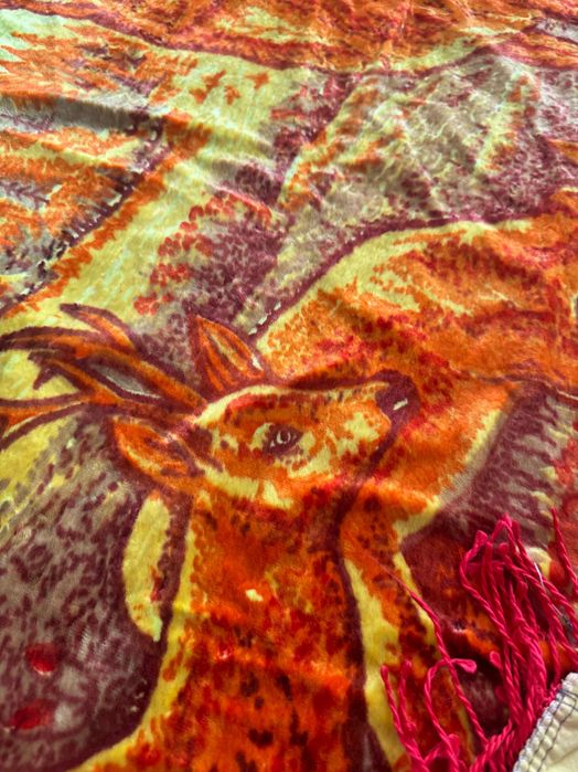 Винтажный плюшевый ковер/покрывало СССР