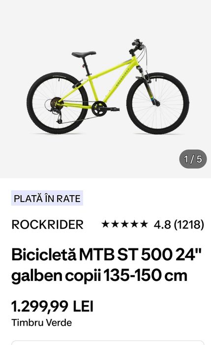 Bicicleta de vanzare MTB ROKRIDER ST500 NOUA