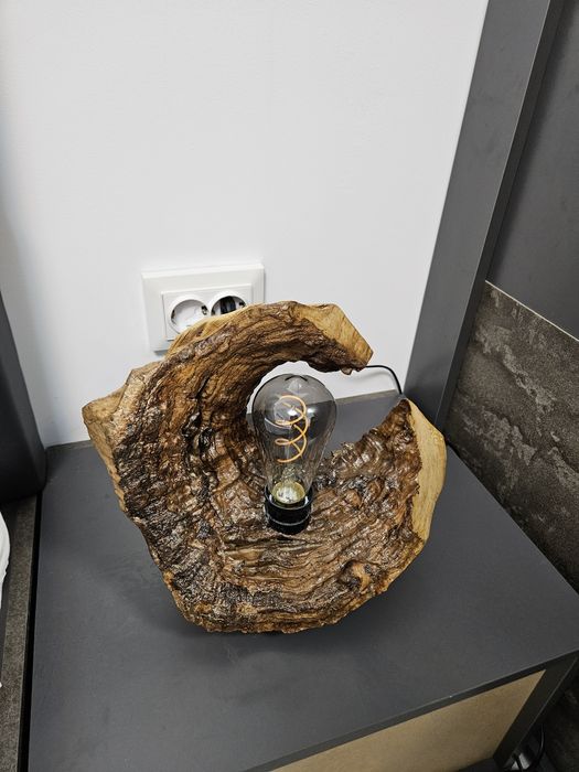 Ръчно изработена лампа от дърво Moon Light!