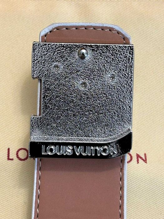 Curea Louis Vuitton Damier White LV Buckle – Premium Edition