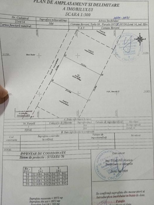 Vând Teren Intravilan în Com. Berceni, Ilfov (Str. Lebedei)