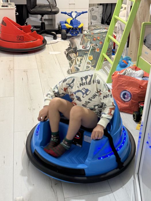 Masinuta electrica copii Bumper Car Albastra Joystick schimb