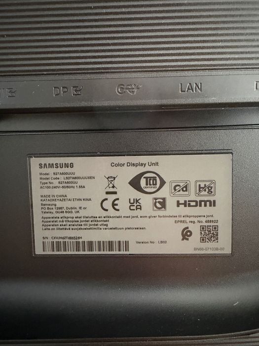 Monitor LED IPS Samsung 27", WQHD, DisplayPort, USB-C