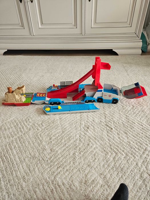 Set pista transformabila 2 in 1, Paw Patrol, rosu, 48.5x13x14cm