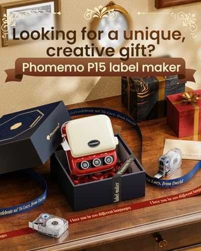Нов ретро Phomemo P15 Етикетен Принтер – Бързо, Ясно и Лесно Печатане