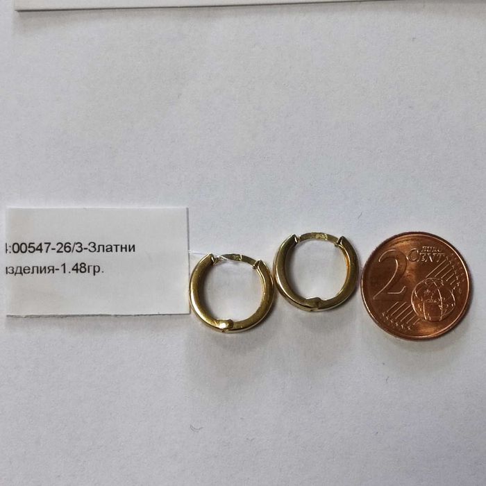 Златни обеци 1.48гр.