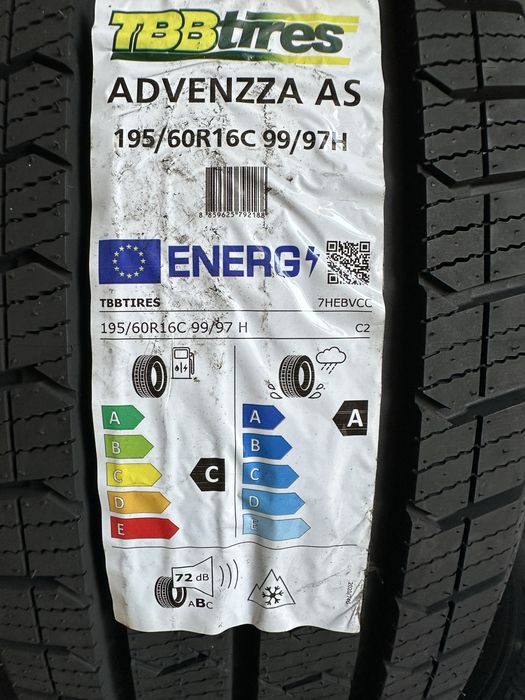 Нови Всесезонни Бусови Гуми TBB TIRES ADVENZZA AS 195/60R16C 99/97H 1956016 1956016C