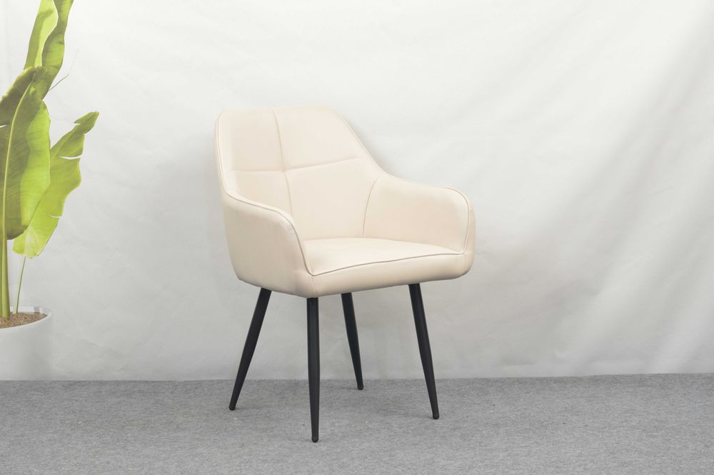 Трапезен стол Деко модерен текстил в бежов цвят