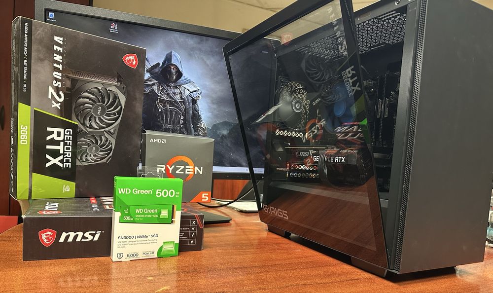 Геймърски компютър, full hd, Ryzen 5, rtx 3060, 16gb, nvme