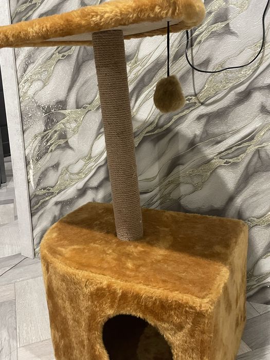 Кошачий домик в рыжем цвете