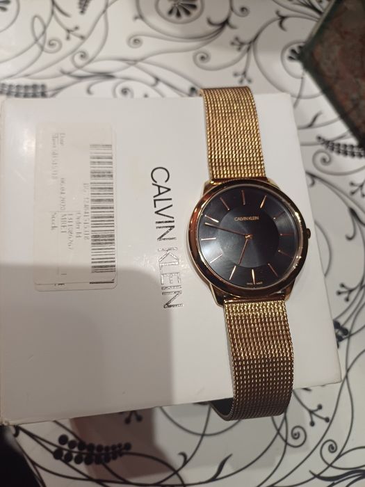 Позлатен оригинален часовник Calvin klein