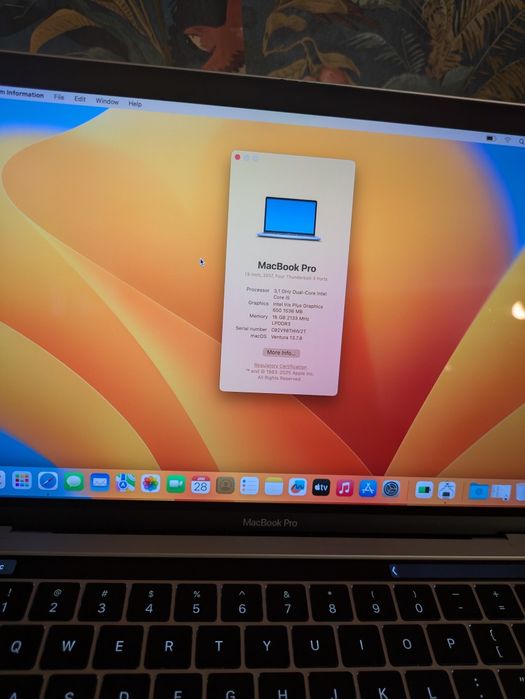 MacBook Pro 13” – i5 3.1GHz | 16GB RAM (RAR) | 256GB SSD | Touch Bar