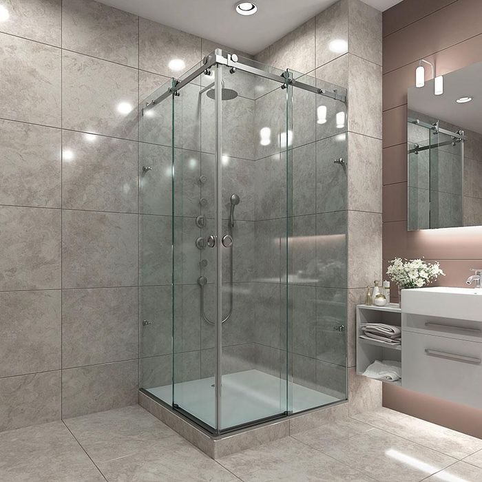 Стеклянной душ кабина