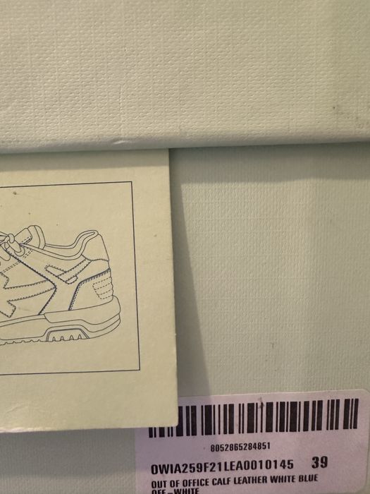 OFF-White Out Of Office OOO Low Tops Blue White