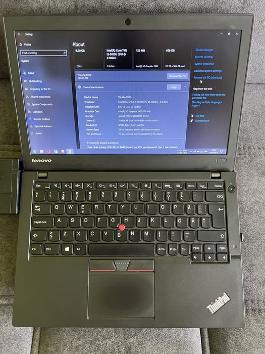 Лаптоп Lenovo ThinkPad X250 + докинг станция Ultra Dock HDMI