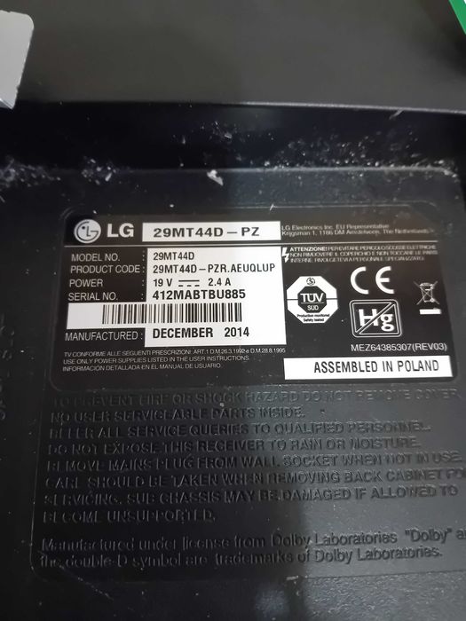 Тв LG 29 инча 19 волта на части  цял