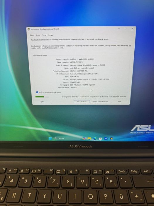 Asus VivoBook NOU Garanție 2027 Display 17,3 X1704 i7-1335 RAM 40GB și Nvme 2TB Bateria 35 cicluri