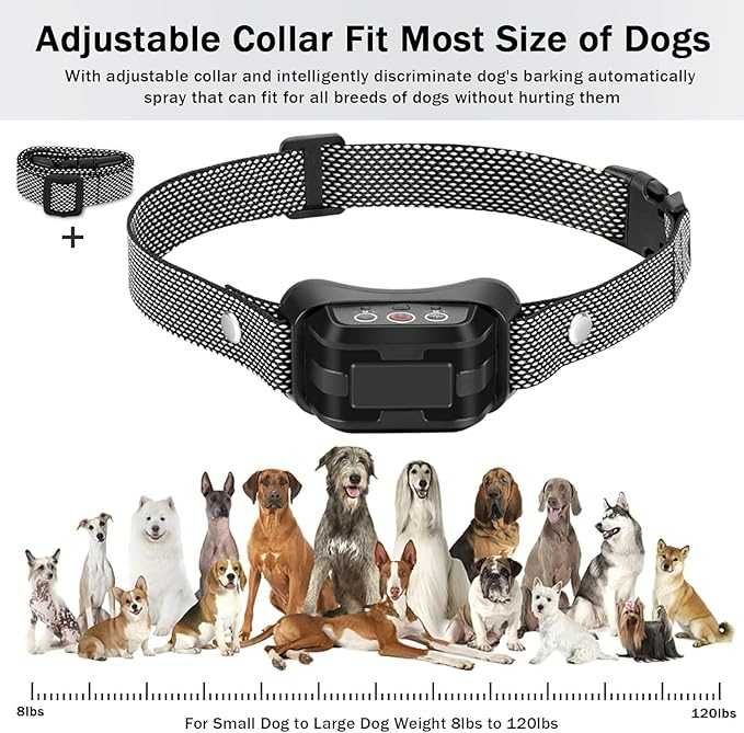 Водоустойчив, акумулаторен спрей нашийник против лай  MDXSB S21B