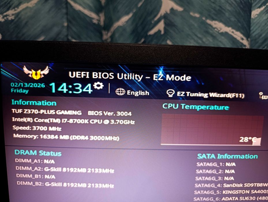 Kit Asus Tuf Z-370 Plus Gaming + i7-8700k
