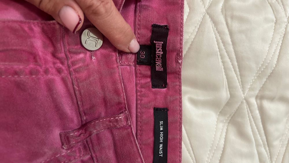 Розово дънки Just Cavalli, стреч, размер 30 с капси от страни