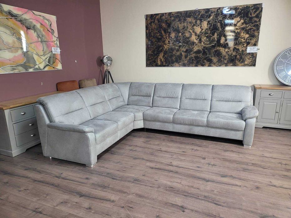 Светло сив ъглов диван от плат PP-HS10002