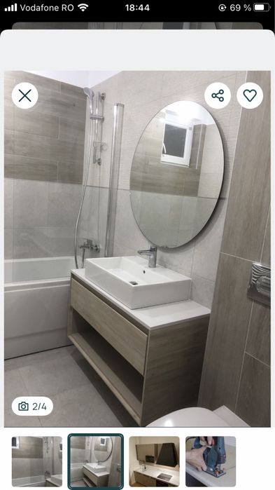 Montaj paravan dus / cada . Decupaj blat. Instalez chiuveta bucatarie