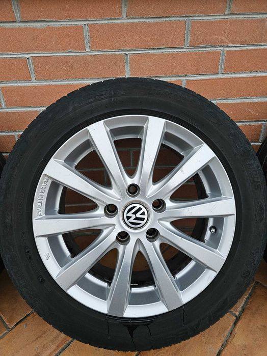 Jante Aliaj VW R16 5x112 ET45 + Anvelope Vară 205/55 R16 DOT22