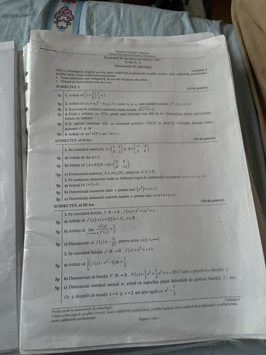 Teste antrenament matematica