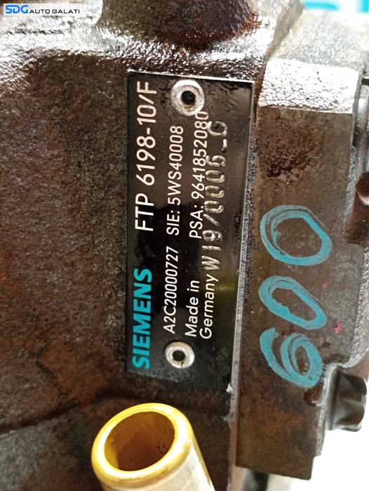 Pompa Inalta Presiune Peugeot 1007 1.4 TDCI 2005 - 2010 Cod 9641852080 A2C20000727 [M7011]