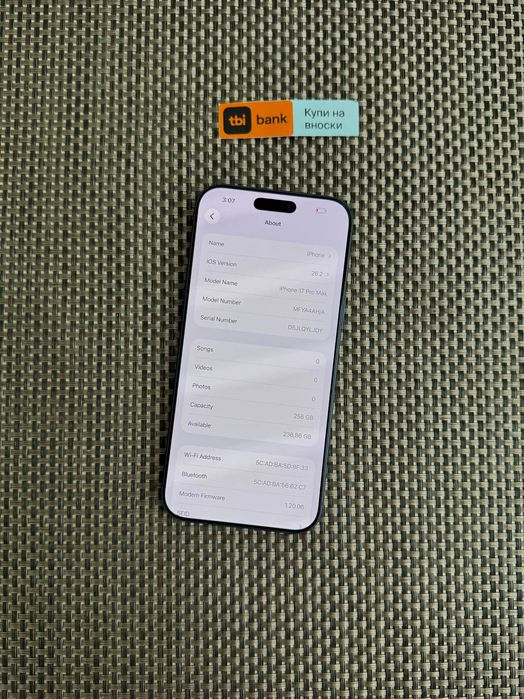 iPhone 17 Pro Max *Лизинг от 42€/мес *Deep Blue USA ГАРАНЦИЯ 256Gb син