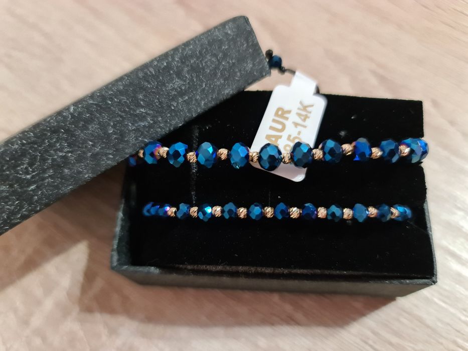 Realizez bratari cu bile de aur 14K si pietre semipretioase