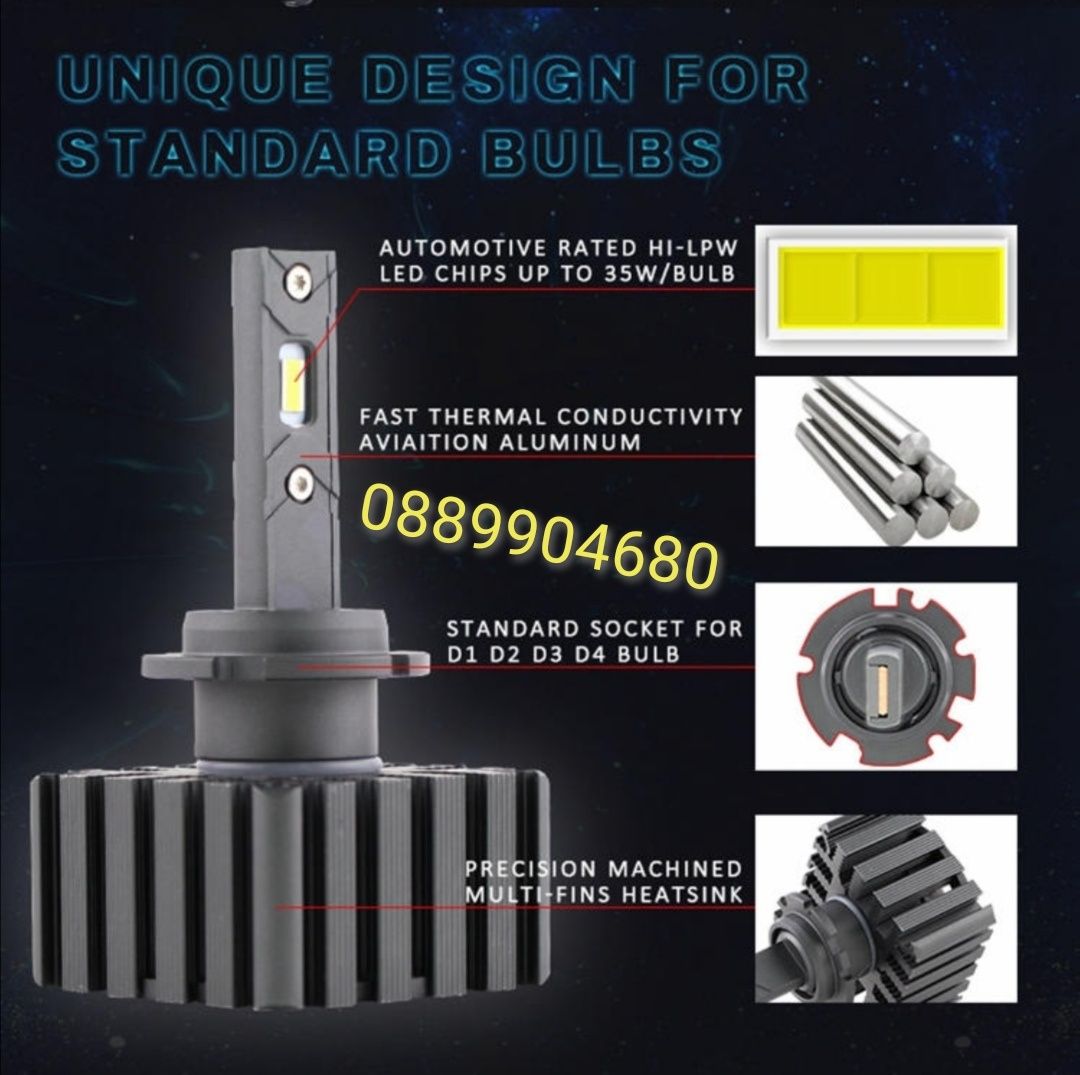 Лед Крушки D1 D2 D3 D4 LED D1S D2S D3S D4S *CANBUS* гр. Горна Оряховица ...
