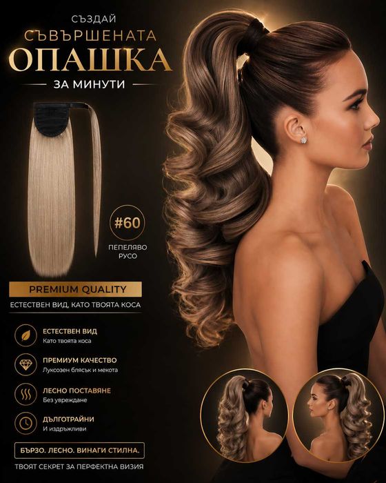 Естествена опашка за всеки ден- моментален обем и стил!