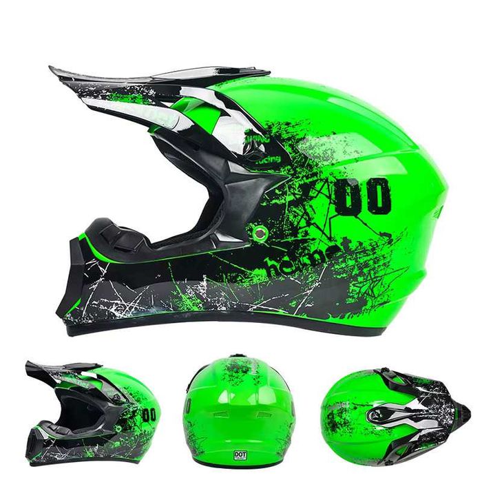 Casca Moto Enduro Cross ATV - S / M / L / XL - Verde