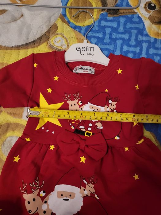 Детска коледна рокля, размер 74-80