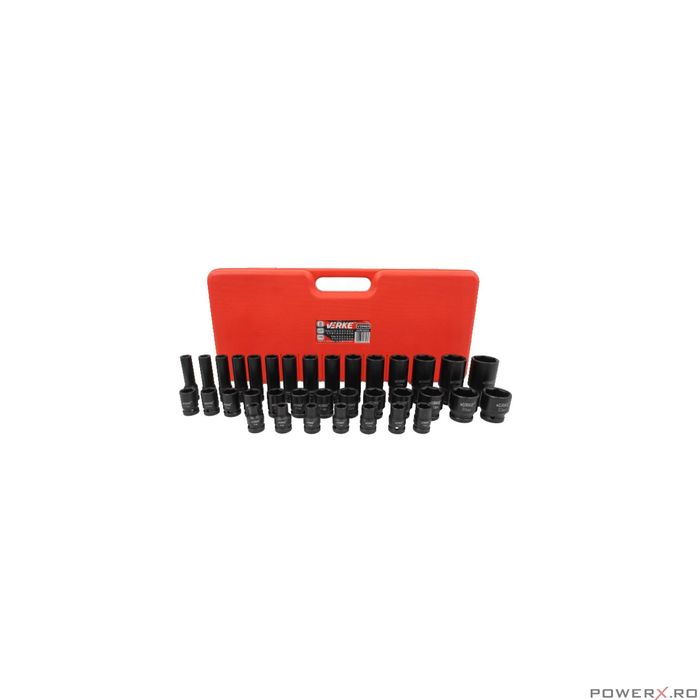 Set chei tubulare de impact lungi, 1/2" 8 - 32 mm, 35 piese, Verke