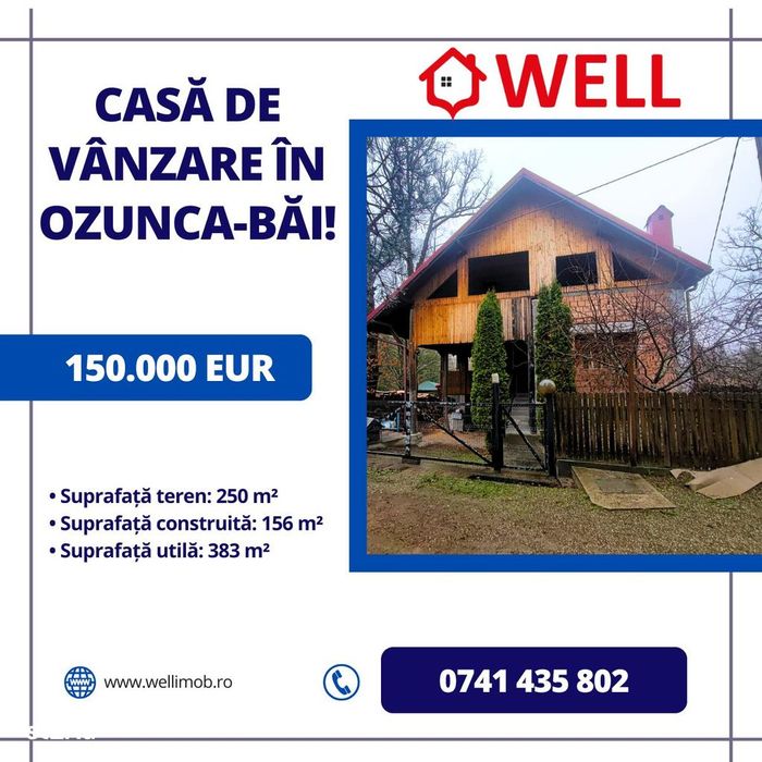 Casă de vânzare în Ozunca-Băi!