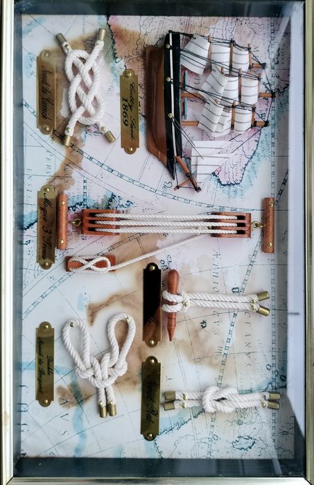 Tablou marinaresc 3D cu corăbii și Noduri