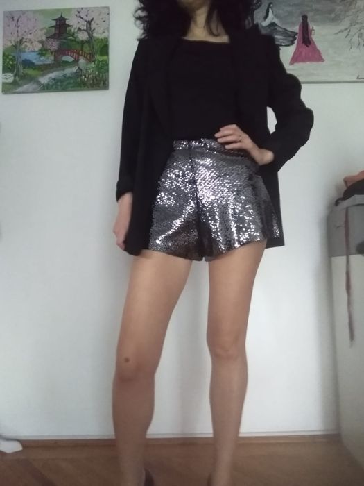 Bluza paiete + pantaloni scurți handmade