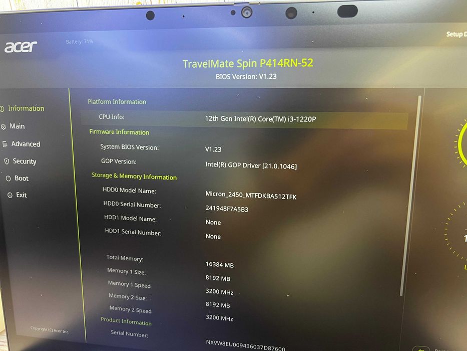 Ноутбук acer intel core i3