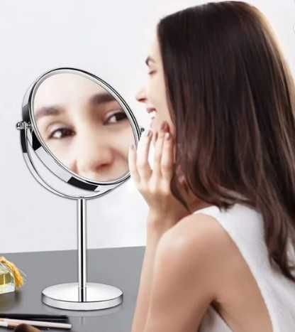 Настоилно козметично увеличително двулицево огледало 5 кратно
