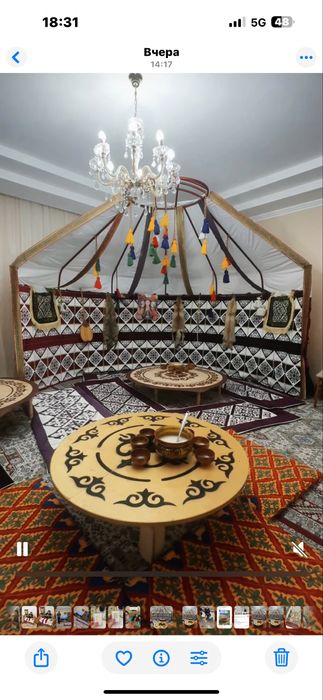 Жарты киіз үй.Полу юрта