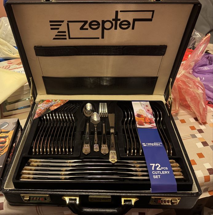 Нов Луксозен комплект прибори Zepter Brussels Pro-Line – 72 части, 18/10 неръждаема стомана, с куфар