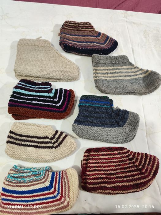 Ръчно плетени вълнени терлици