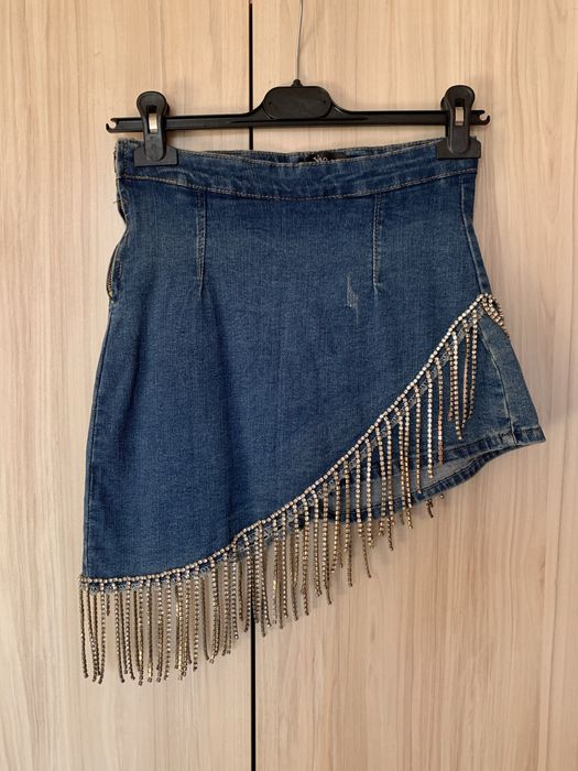 Пола-панталон с ресни от камъни