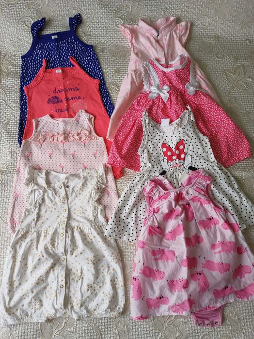 Рокля комплект боди тренч дънки 86 см H&M,George,Koton,Zara,Garanimals