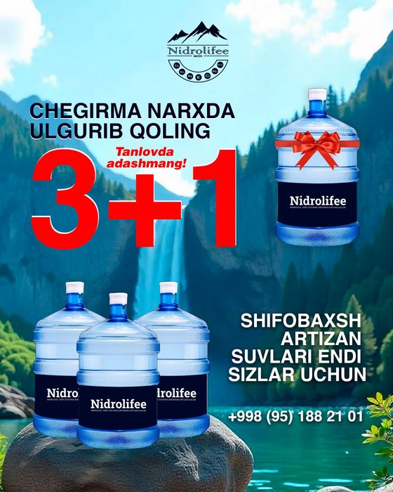 Shifobaxsh artizan suvlari endi sizlar uchun